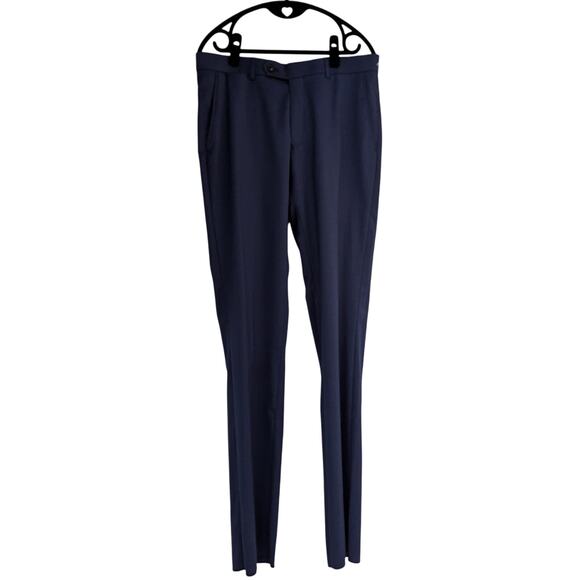 Tommy Hilfiger Lowen Dress Pants Mens Size 34 Navy Blue Slacks Flat Front Slacks - Picture 1 of 10